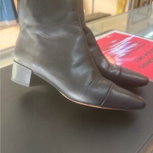 J. Crew Black Leather Heeled Boots